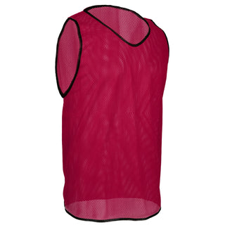 Maroon soccer pinnie made from breathable 100% polyester mesh – perfect for youth and adult scrimmage