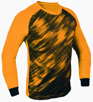 Spectra Orange Soccer goalie shirt or goalkeeper jersey with padded elbows, 100% polyester material, available in youth and adult size