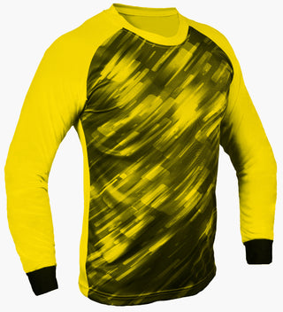 Spectra Yellow Soccer goalie shirt or goalkeeper jersey with padded elbows, 100% polyester material, available in youth and adult size