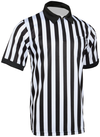 black and white Striped Referee uniform or shirt or jersey, 100% polyester material