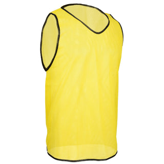 Yellow high-visibility soccer pinnie made of mesh – great for youth practice sessions and training drills