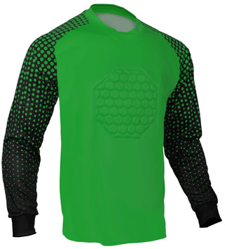 Green soccer goalie shirt classic style with padding – breathable youth and adult goalkeeper jersey