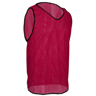 Maroon soccer pinnie made from breathable 100% polyester mesh – perfect for youth and adult scrimmage