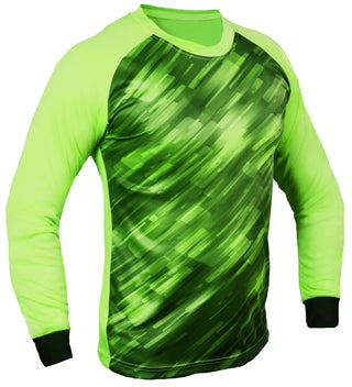 Spectra Lime Green Soccer goalie shirt or goalkeeper jersey with padded elbows, 100% polyester material, available in youth and adult size