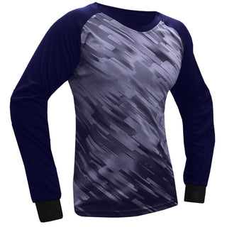 Navy blue soccer goalkeeper jersey with elbow padding – Spectra youth & adult goalie shirt