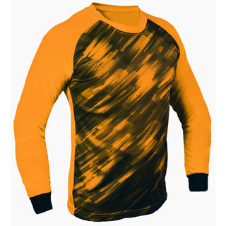Orange goalie jersey for soccer goalkeepers – padded elbow Spectra shirt