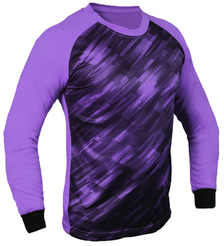 Spectra Purple Soccer goalie shirt or goalkeeper jersey with padded elbows, 100% polyester material, available in youth and adult size