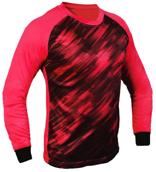 Spectra Red Soccer goalie shirt or goalkeeper jersey with padded elbows, 100% polyester material, available in youth and adult size