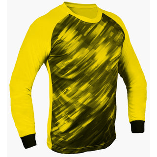 Yellow goalkeeper jersey with padded elbows – lightweight youth and adult goalie shirt