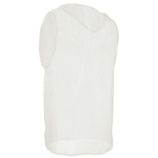 White soccer pinnie made with soft mesh polyester – ideal for youth and adult scrimmage drills