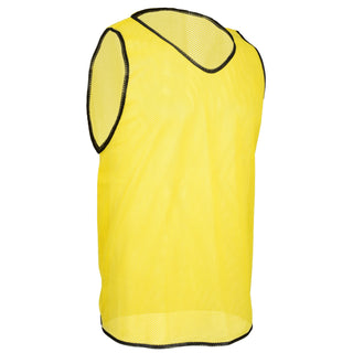 Bright yellow soccer training bib in XL – lightweight mesh pinnie